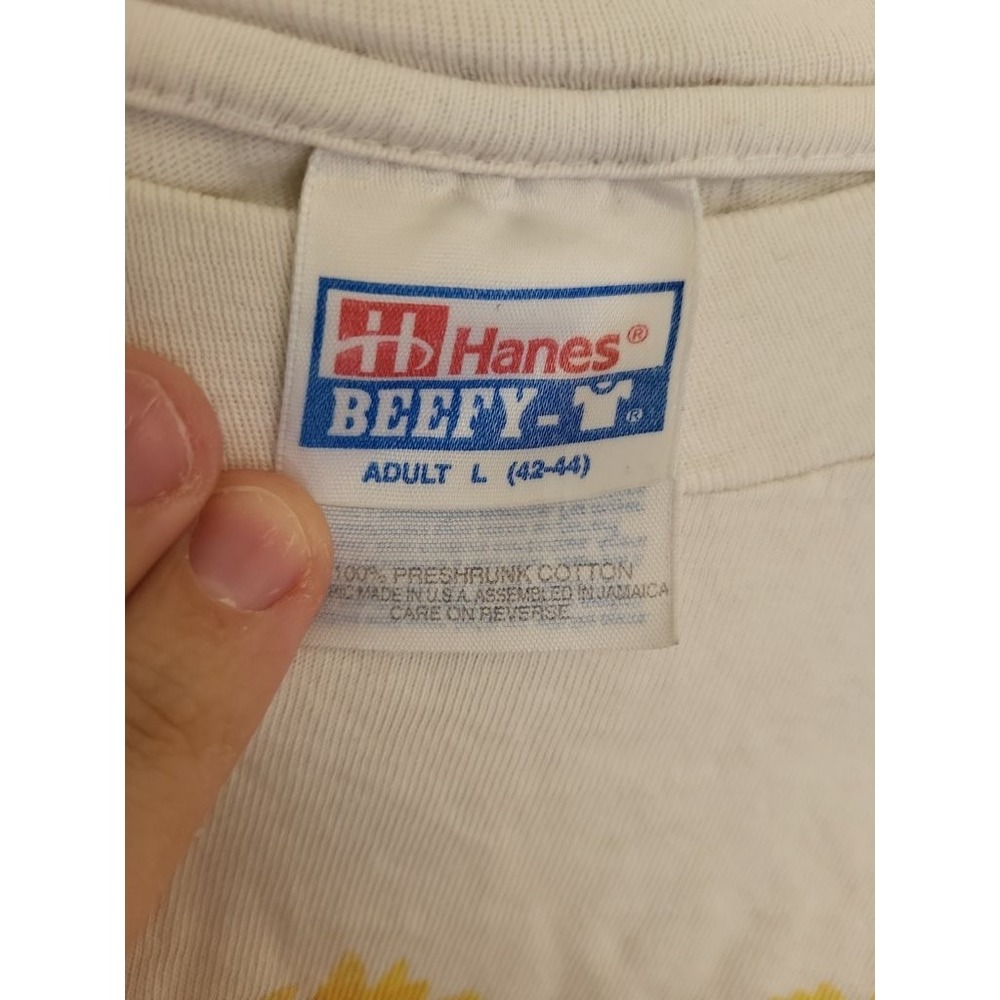 Vintage Anne Geddes Sunflower Baby Graphic T-Shirt Hanes Beefy-T Cropped Large - Picture 2 of 3